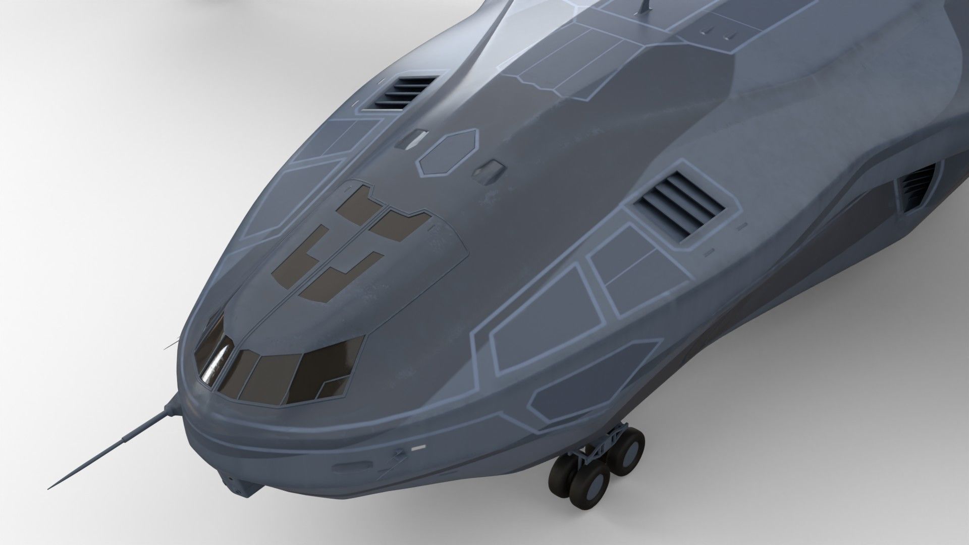 Sci-fi  VTOL dropship aircraft  3D model_9