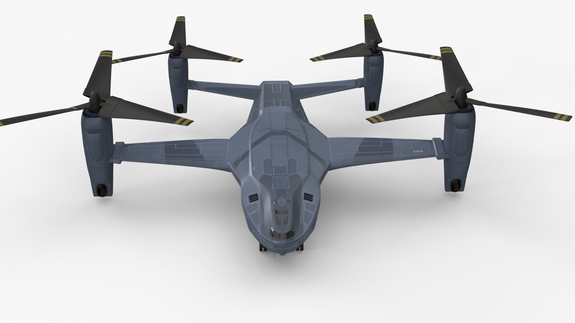 Sci-fi  VTOL dropship aircraft  3D model_4