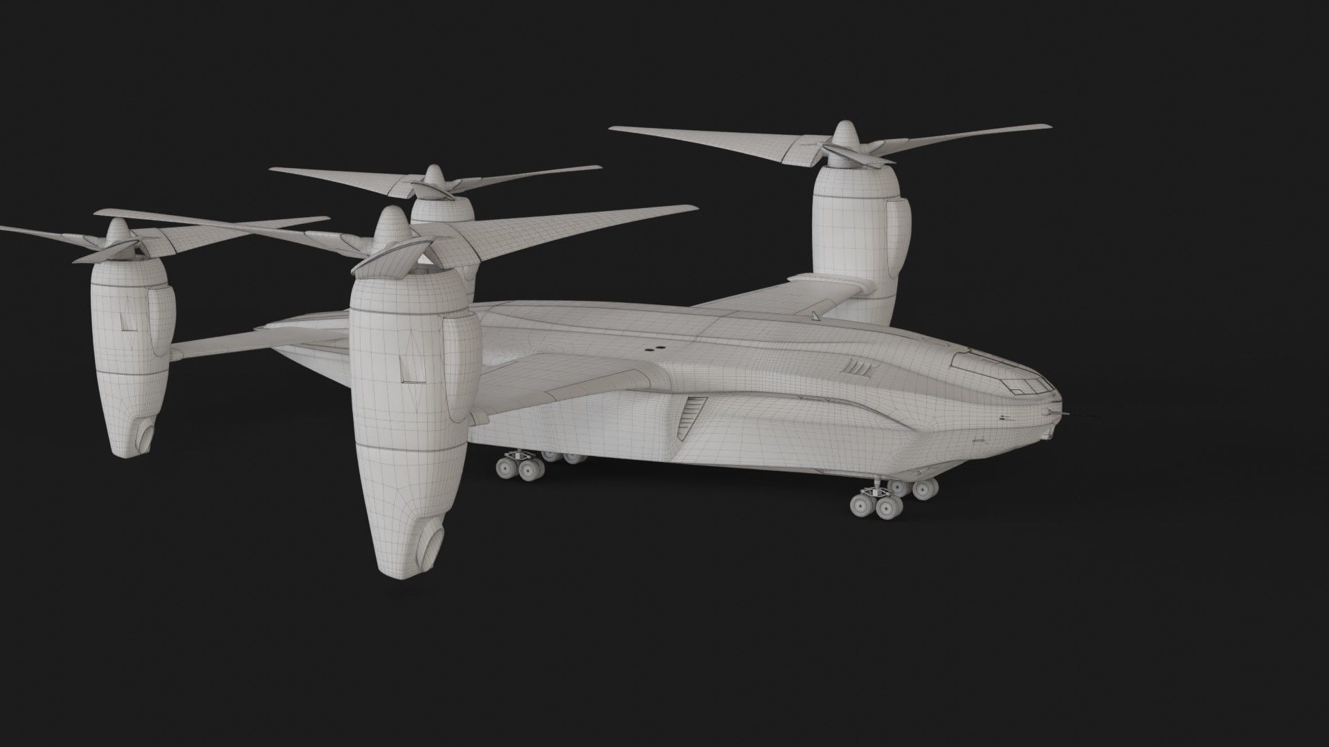 Sci-fi  VTOL dropship aircraft  3D model_16