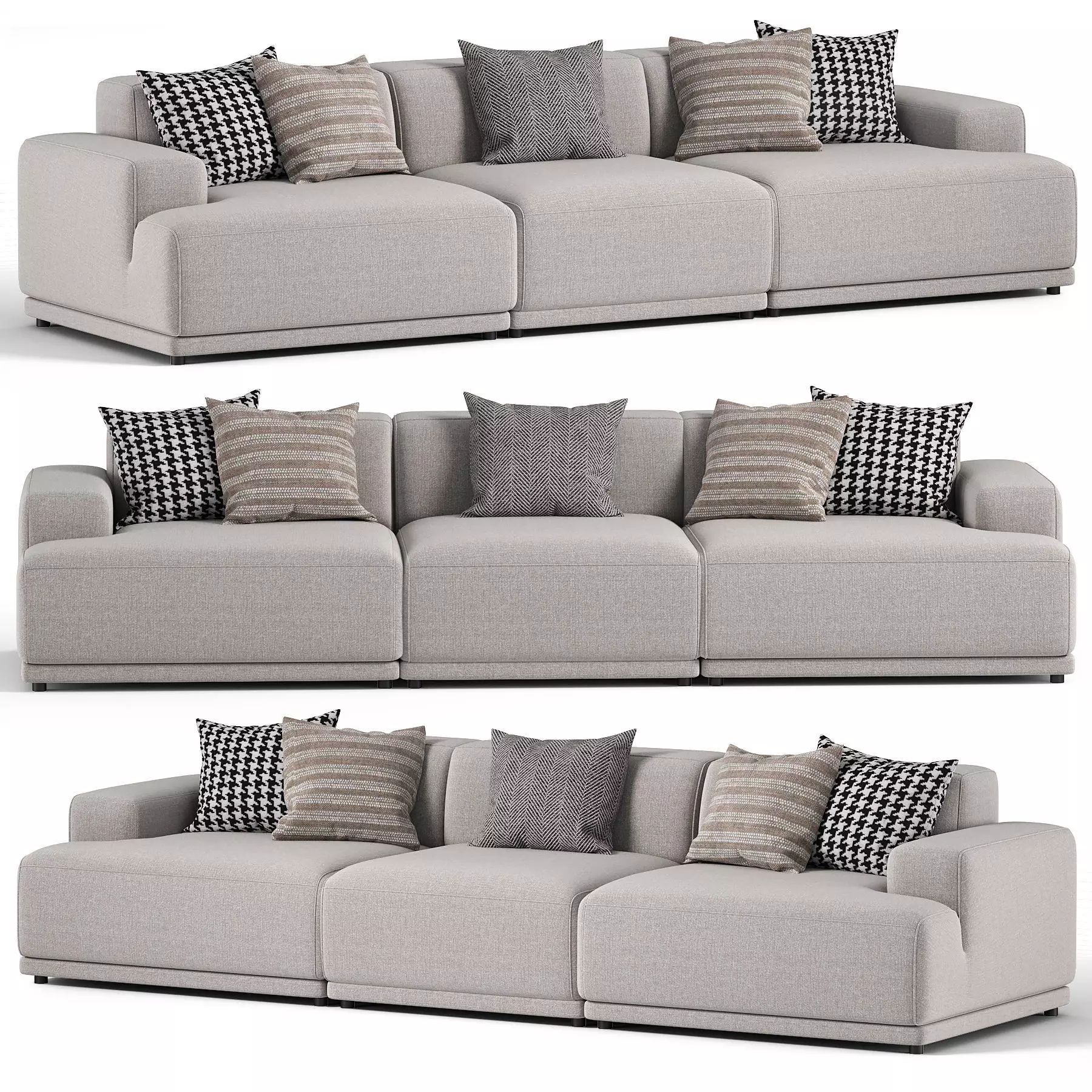 Connect Soft Modular Sofa 3 Seater 3D model_0