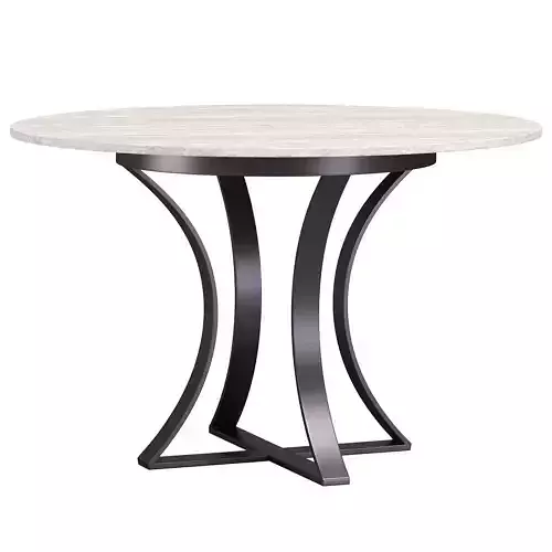 White Travertine Marble Top Dining Table