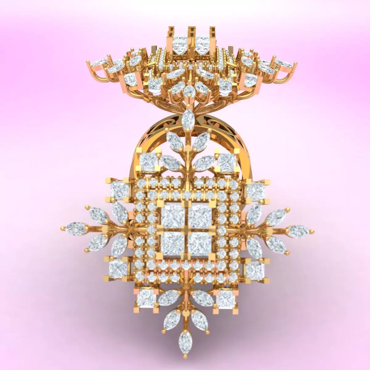 LUXURY Engagement Diamond RING 3D print model