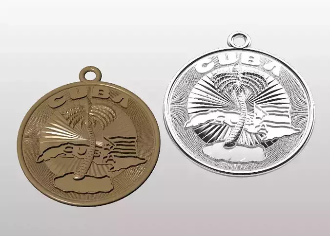 medal cuba 3D print model