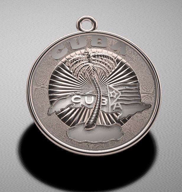 medal cuba 3D print model_3