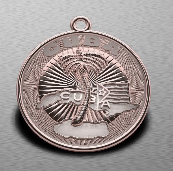 medal cuba 3D print model_8