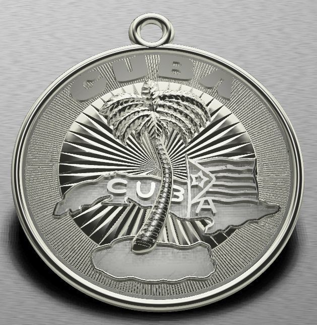 medal cuba 3D print model_14