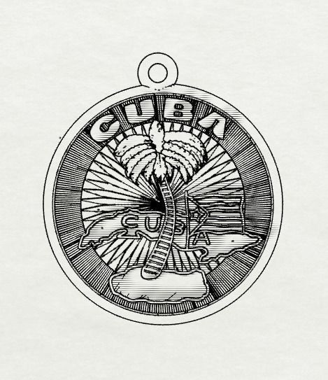 medal cuba 3D print model_7