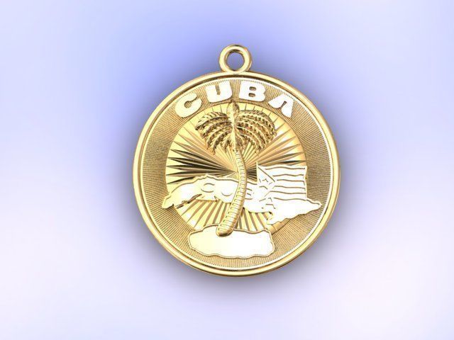 medal cuba 3D print model_4