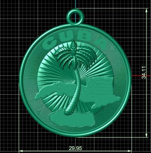 medal cuba 3D print model_11