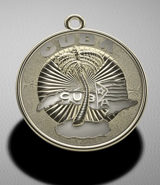medal cuba 3D print model_1