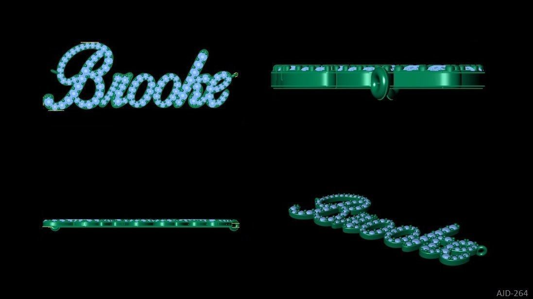 Brook custom pendant 3D print model_4