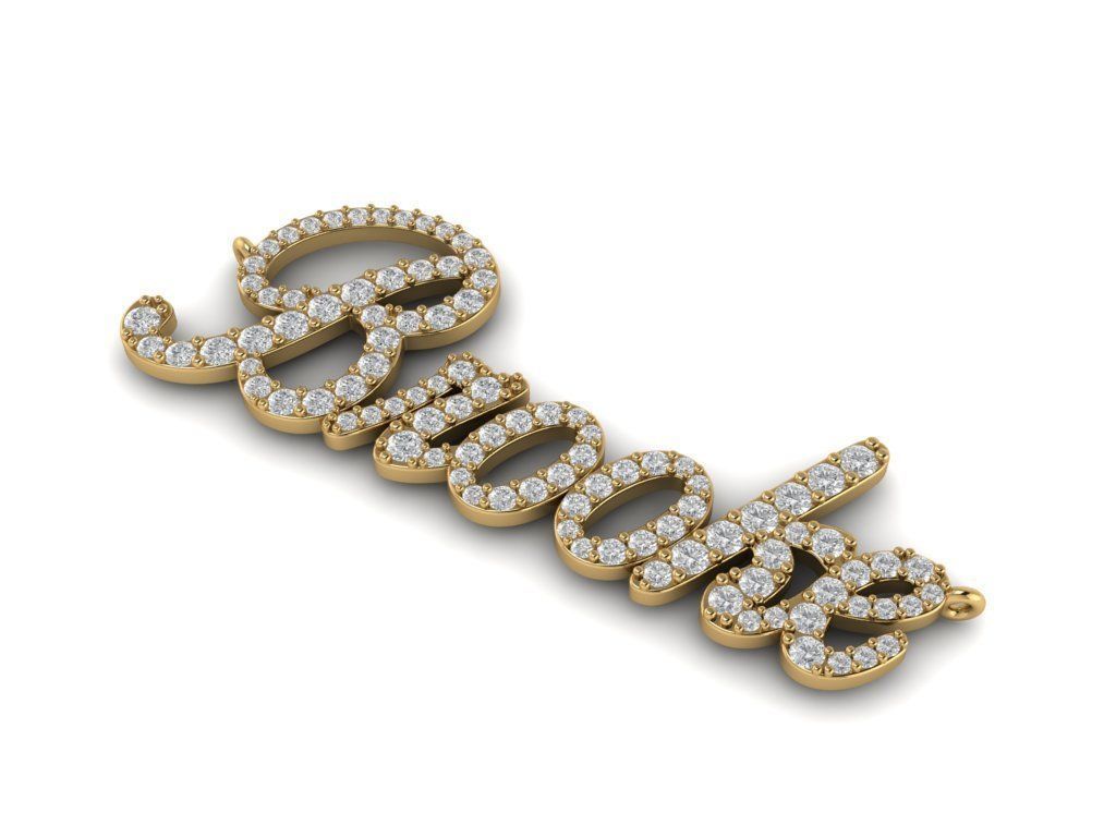 Brook custom pendant 3D print model_3