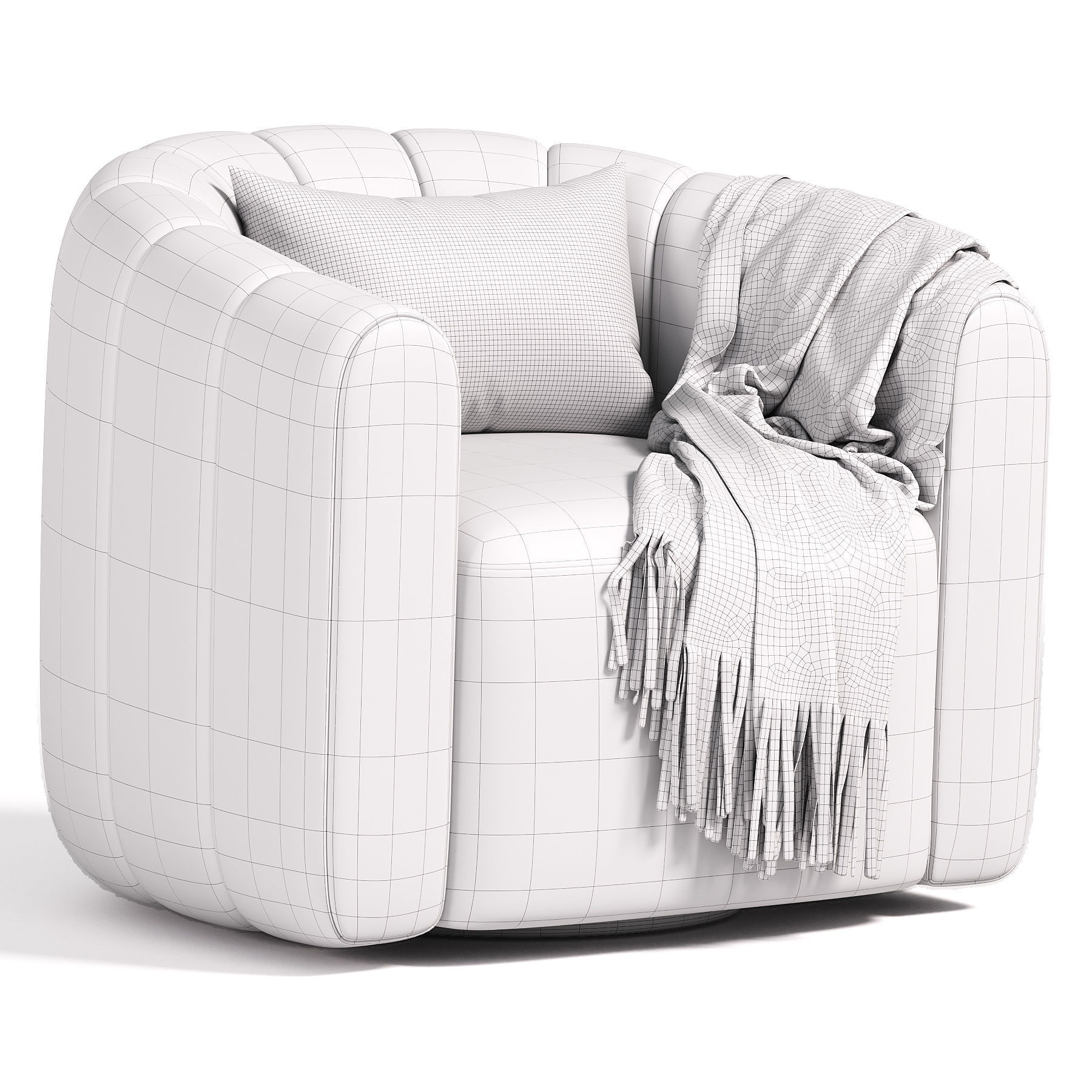 Fitz Armchair By Crate Barrel 3D model_6