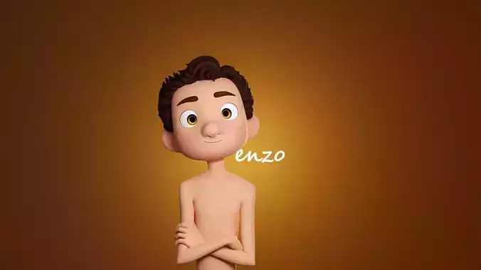 Enzo cartoon male teen kid character