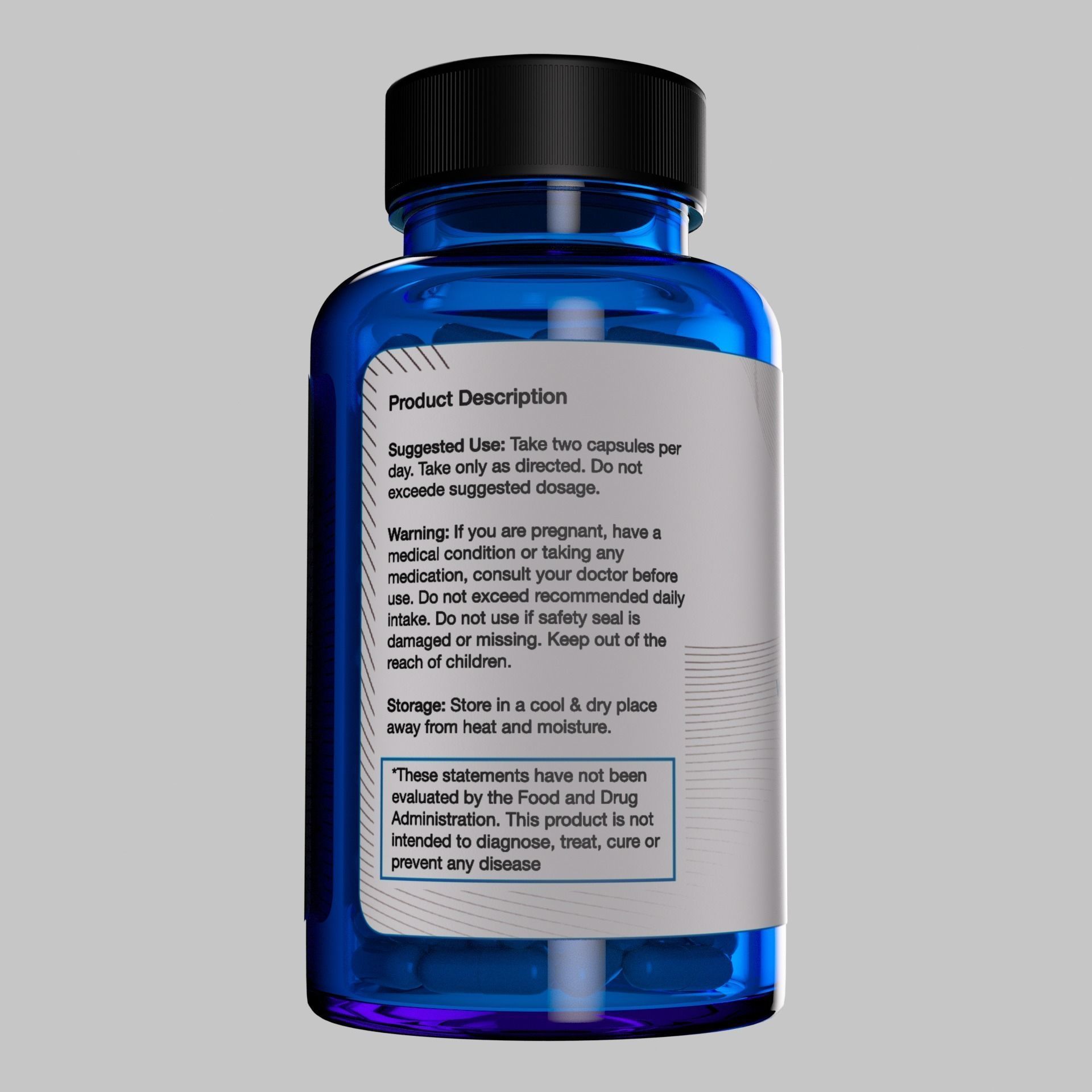 Diet Pill Bottle - Cinema 4D and Octane 3D model_3