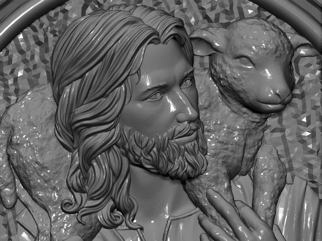 Jesus face Ring 3d print model 3D print model_2