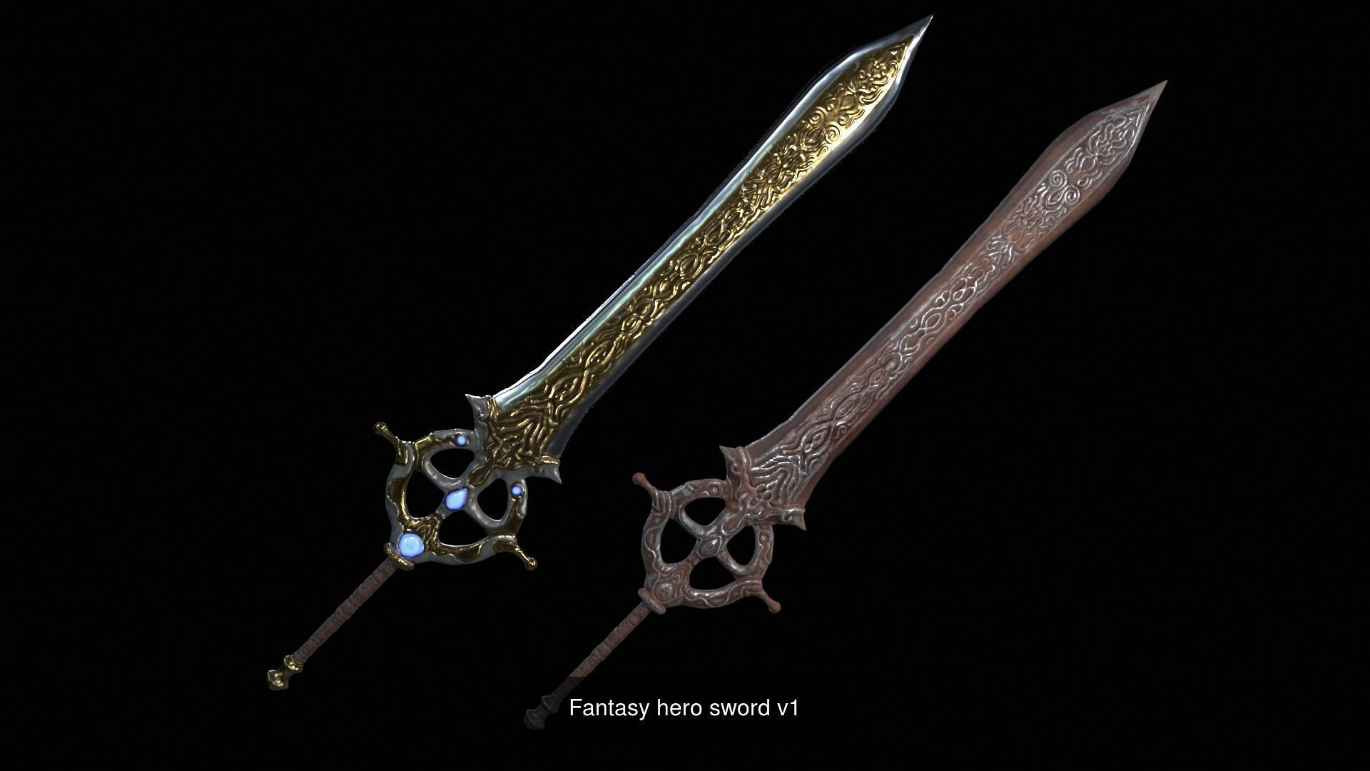 fantasy sword weapon asset pack 3D Model Collection_5
