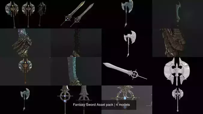 fantasy sword weapon asset pack