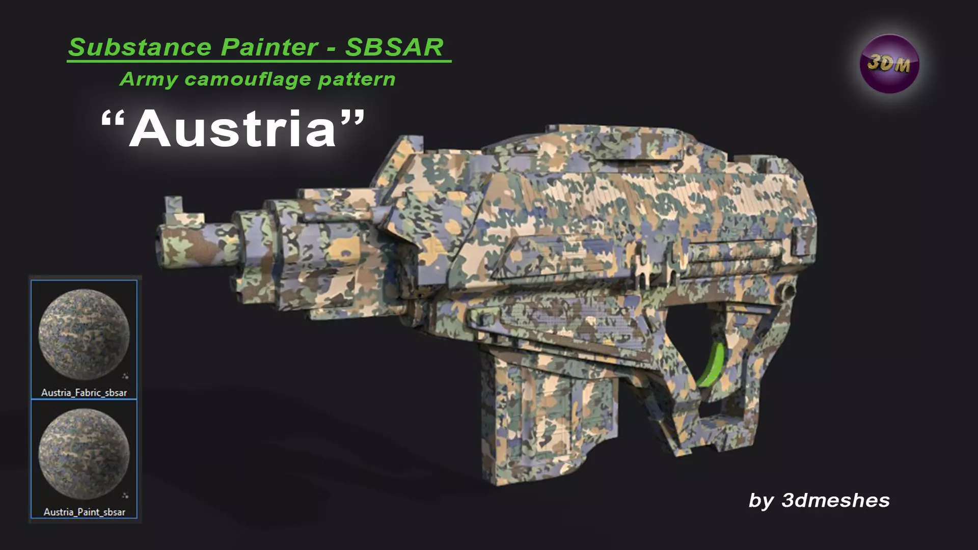 Austria - Army Camouflage Pattern - SBSAR Material 3D model