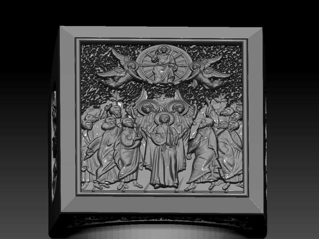 82 RELIGION ICON Ascension of Our Lord Ring 3D print Model 3D print model_3