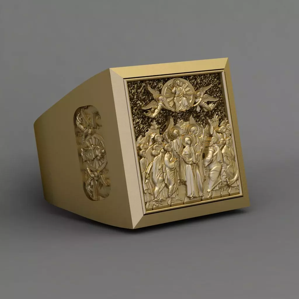 82 RELIGION ICON Ascension of Our Lord Ring 3D print Model 3D print model_0