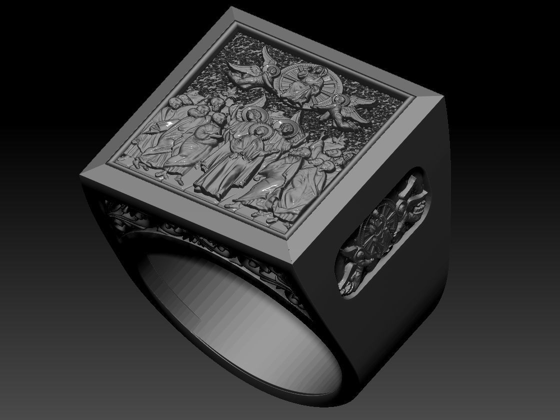 82 RELIGION ICON Ascension of Our Lord Ring 3D print Model 3D print model_4