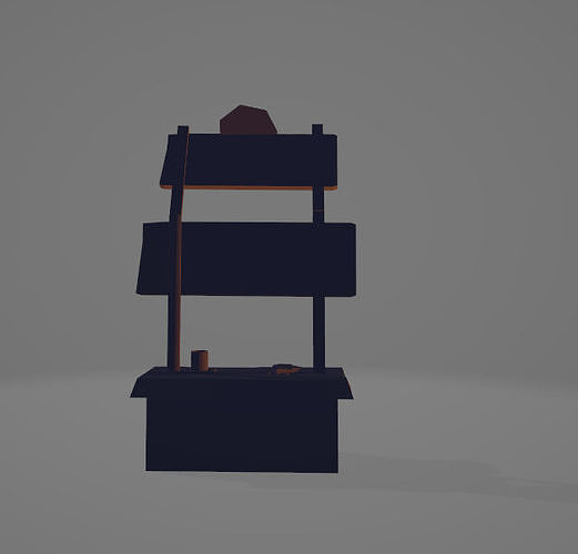 Wooden stand Low-poly 3D model