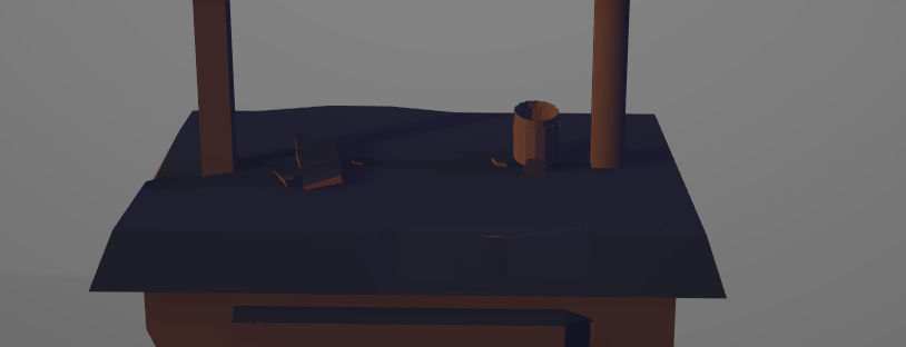 Wooden stand Low-poly 3D model_2