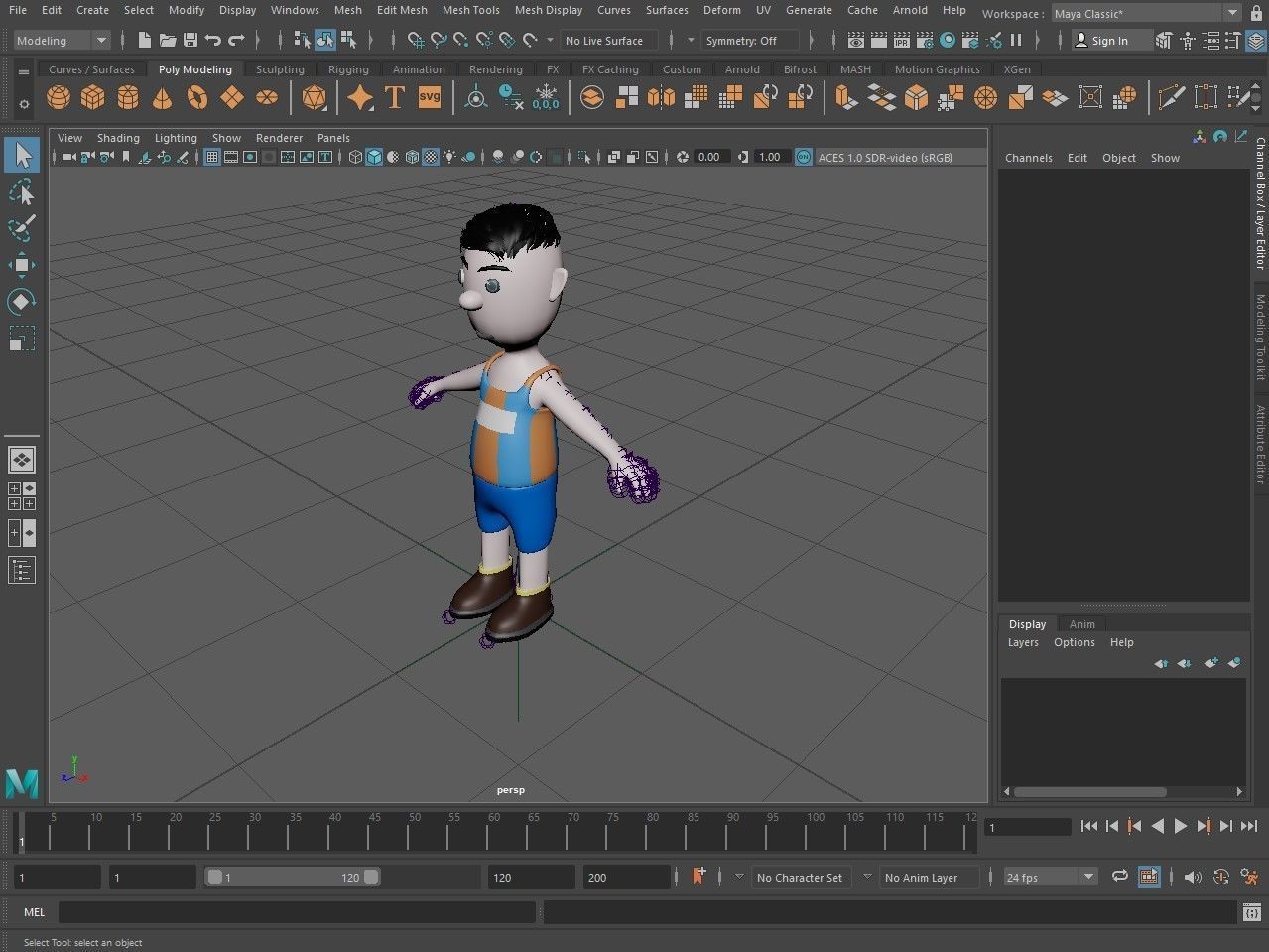 Cartoon characters sports team Low-poly 3D model_25
