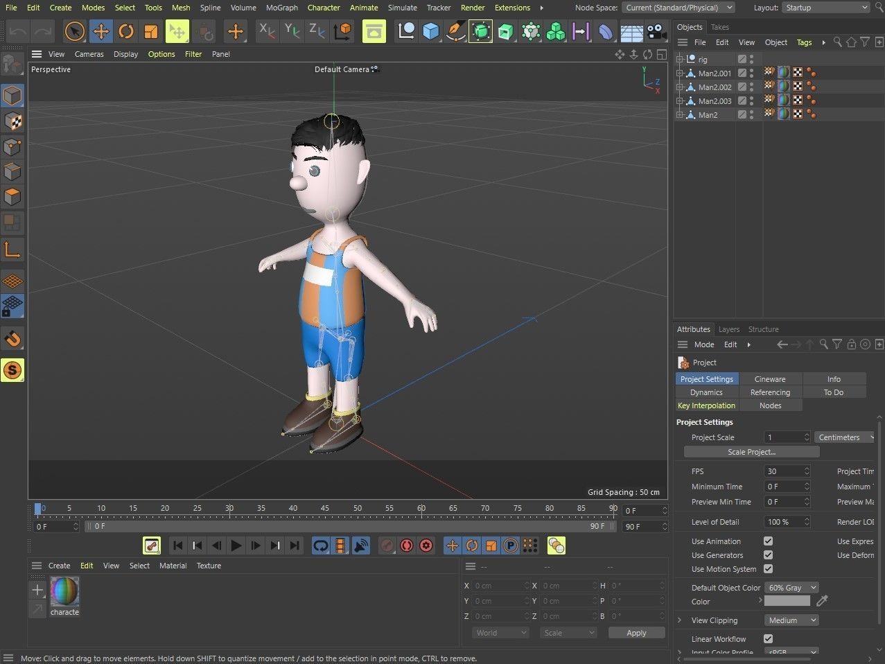 Cartoon characters sports team Low-poly 3D model_26