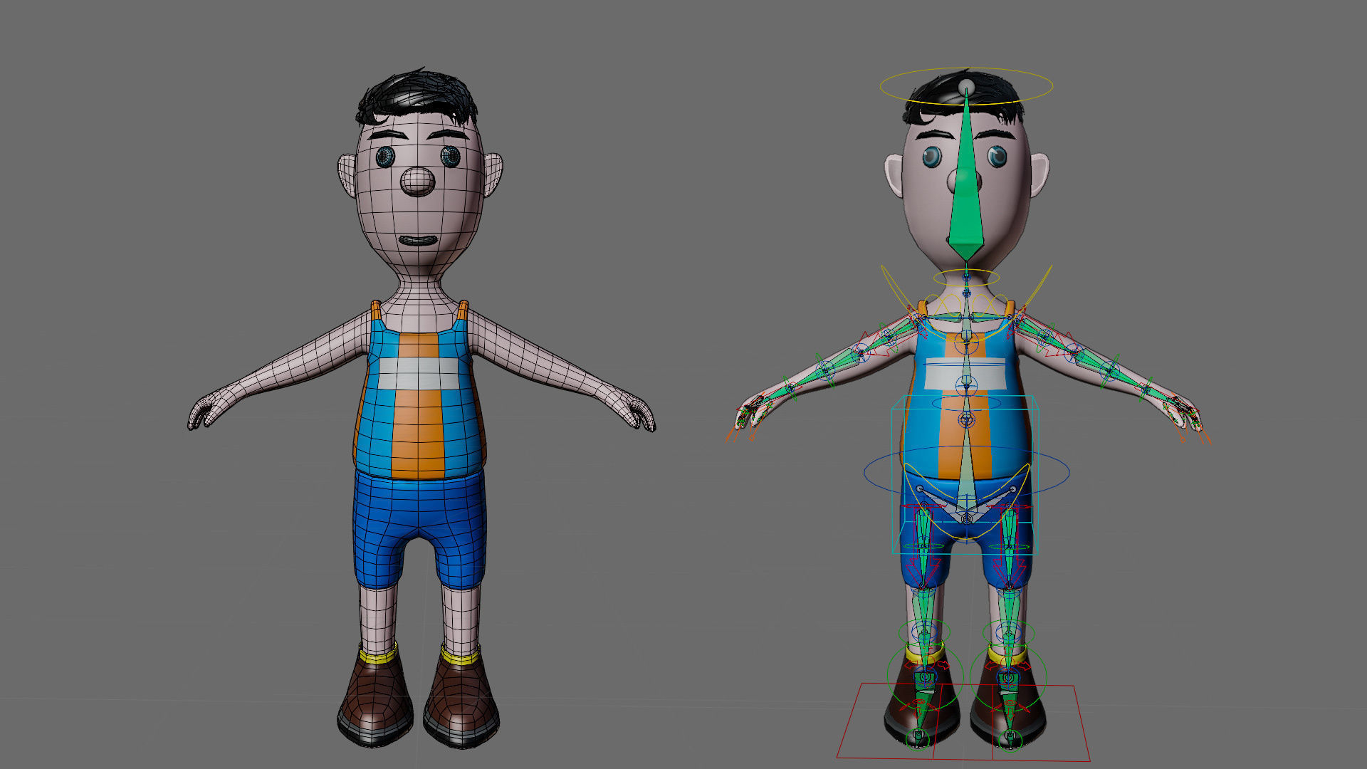 Cartoon characters sports team Low-poly 3D model_20