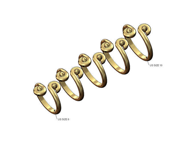 Spikes bypass scroll ends band US sizes 6to10 3D print model