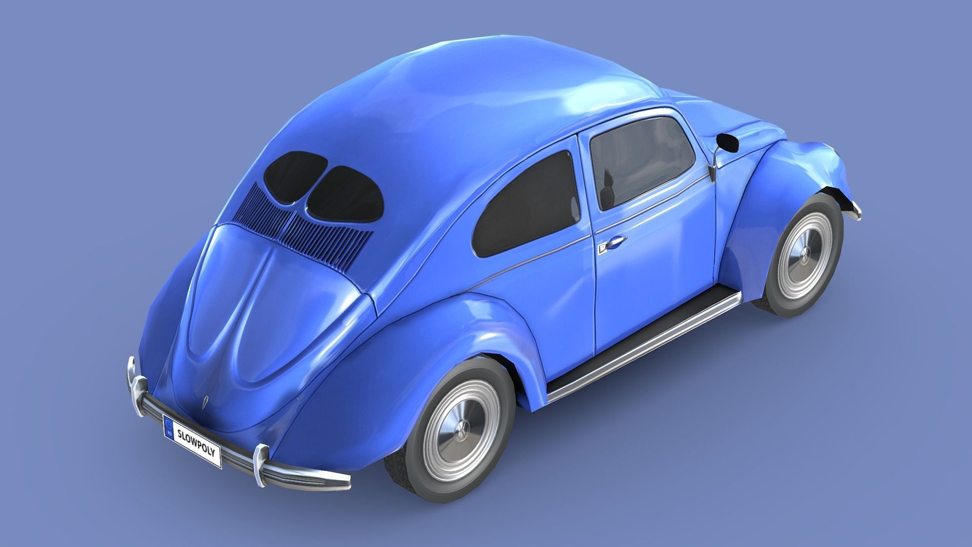Volkswagen Beetle 1949 Low-poly 3D model_4