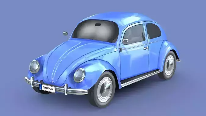 Volkswagen Beetle 1949 Low-poly 3D model