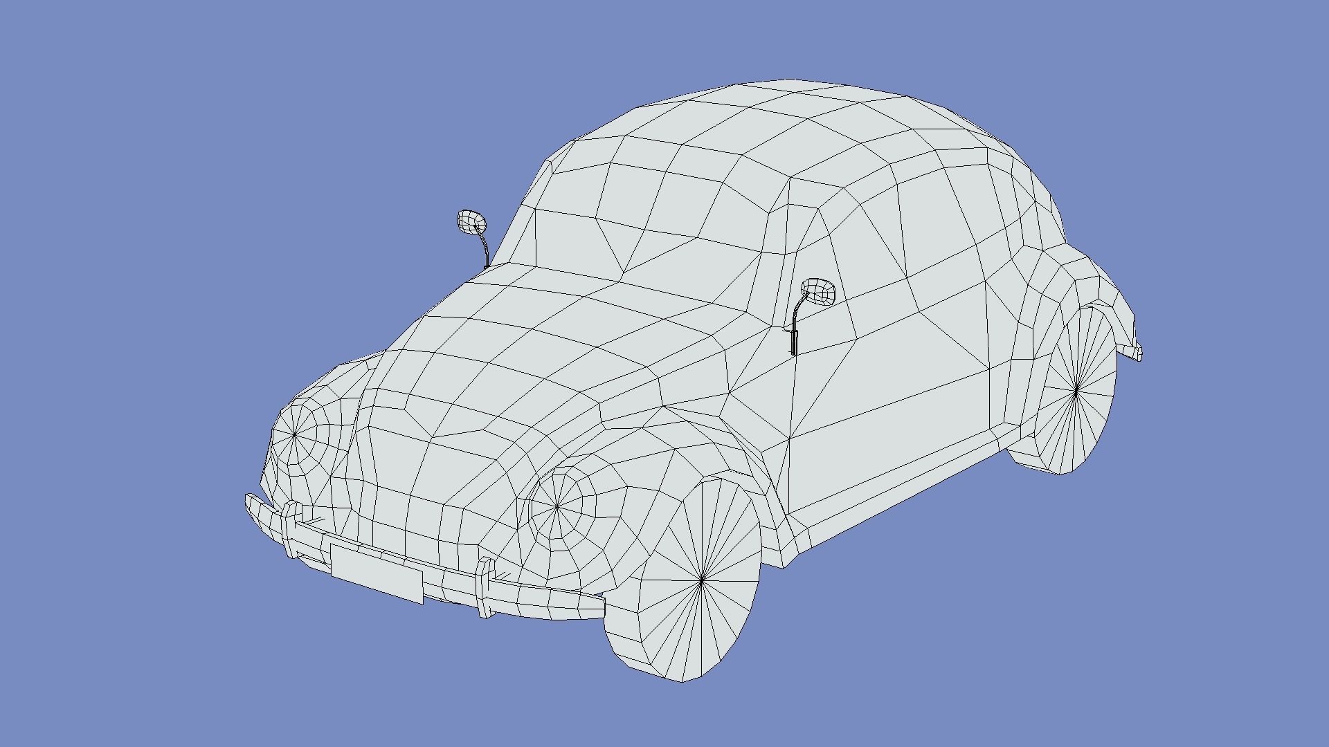 Volkswagen Beetle 1949 Low-poly 3D model_5