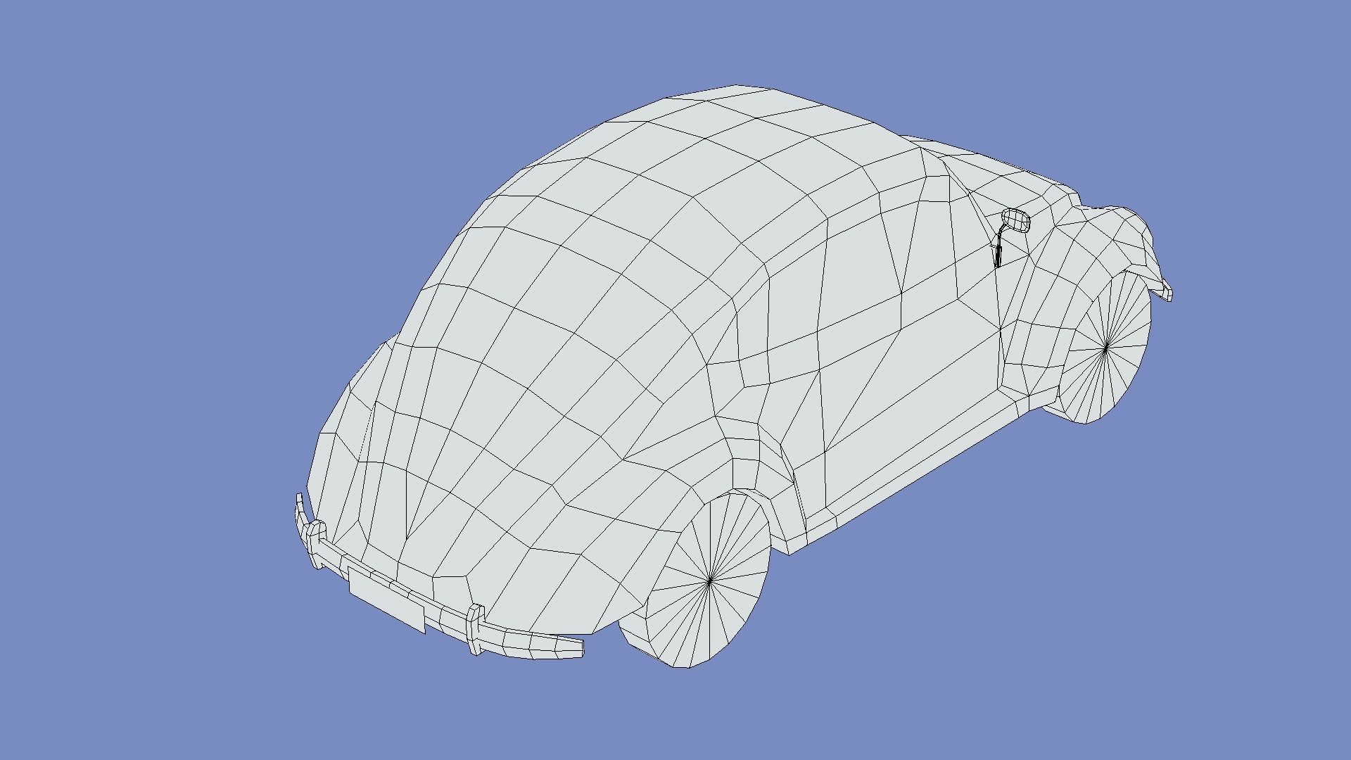 Volkswagen Beetle 1949 Low-poly 3D model_6