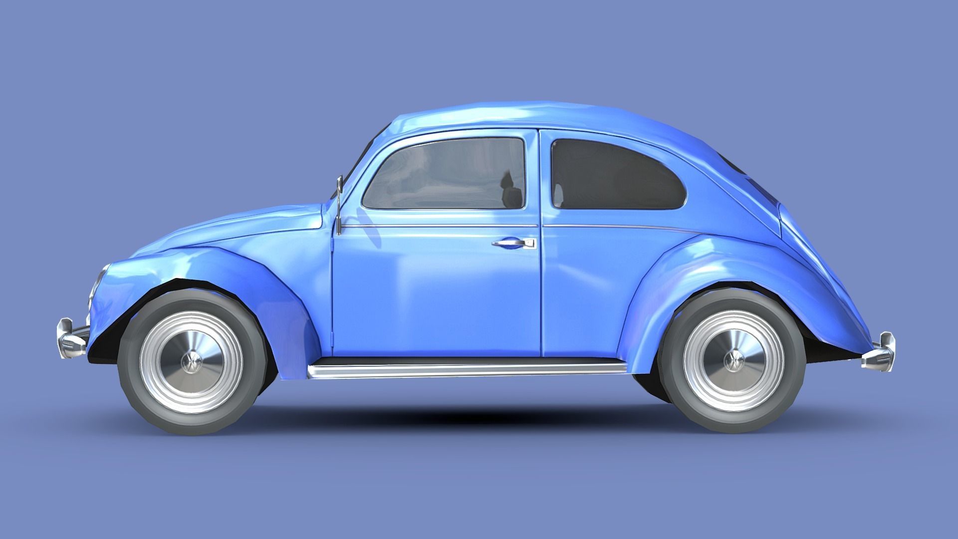 Volkswagen Beetle 1949 Low-poly 3D model_2