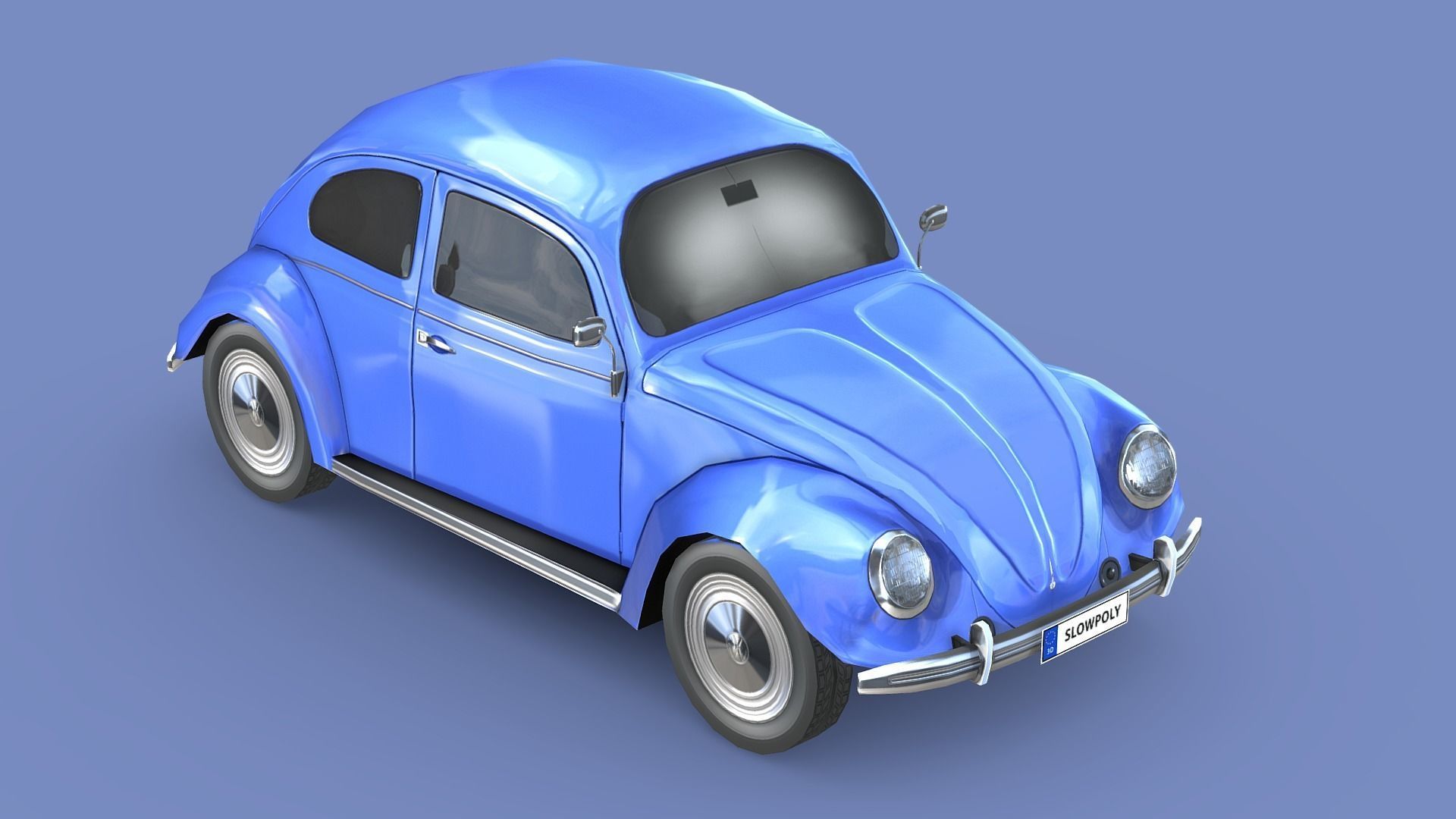Volkswagen Beetle 1949 Low-poly 3D model_3