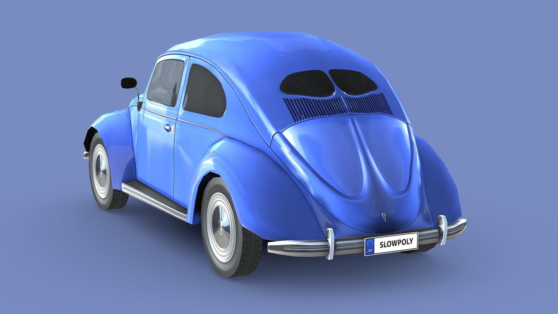 Volkswagen Beetle 1949 Low-poly 3D model_1