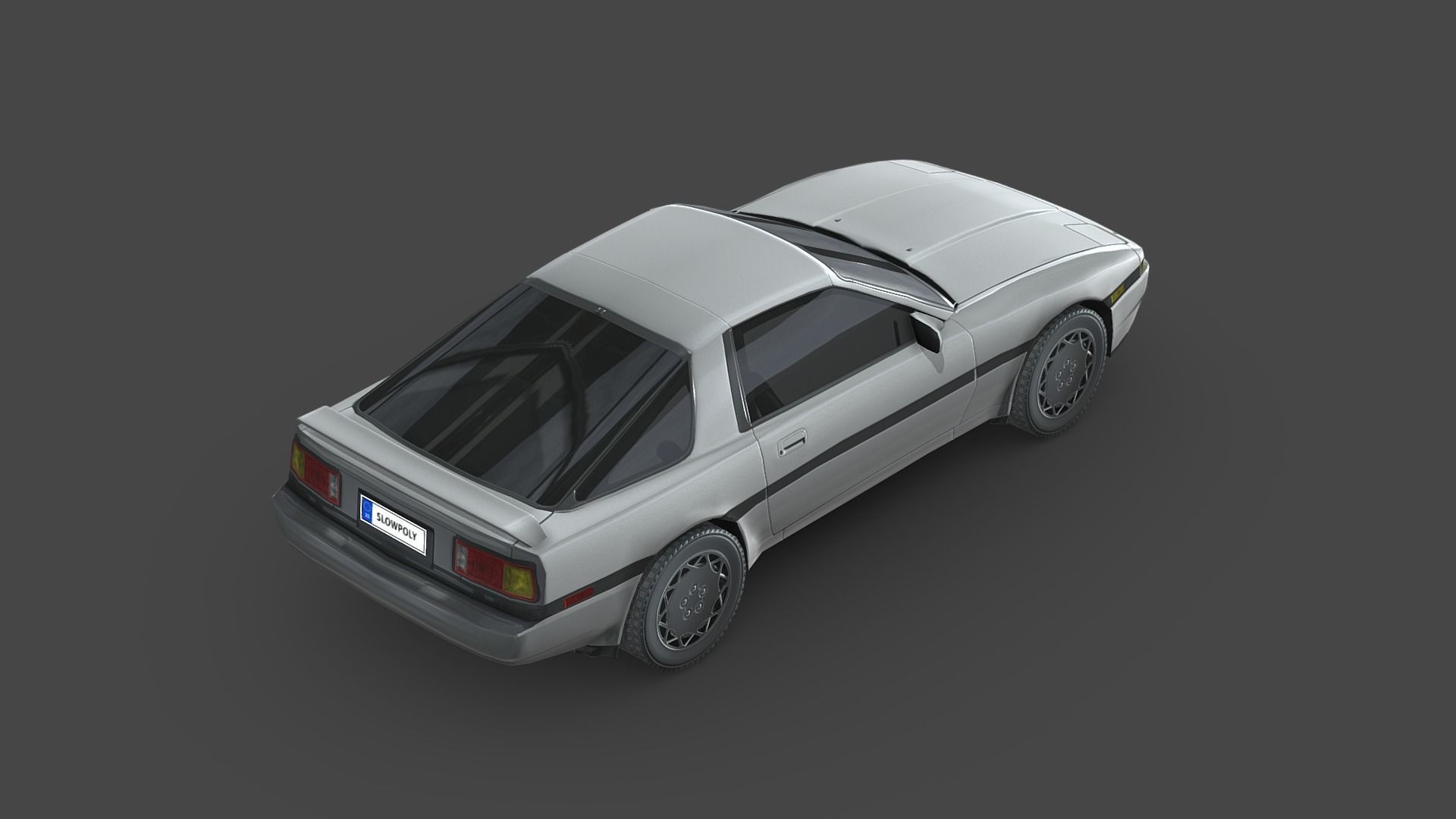 Toyota Supra 1986 Low-poly 3D model_4