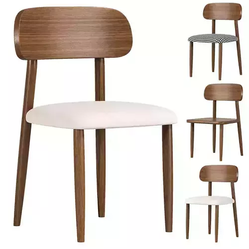Nordic Style Armless Chair Wood Open Back Dining Side Chair