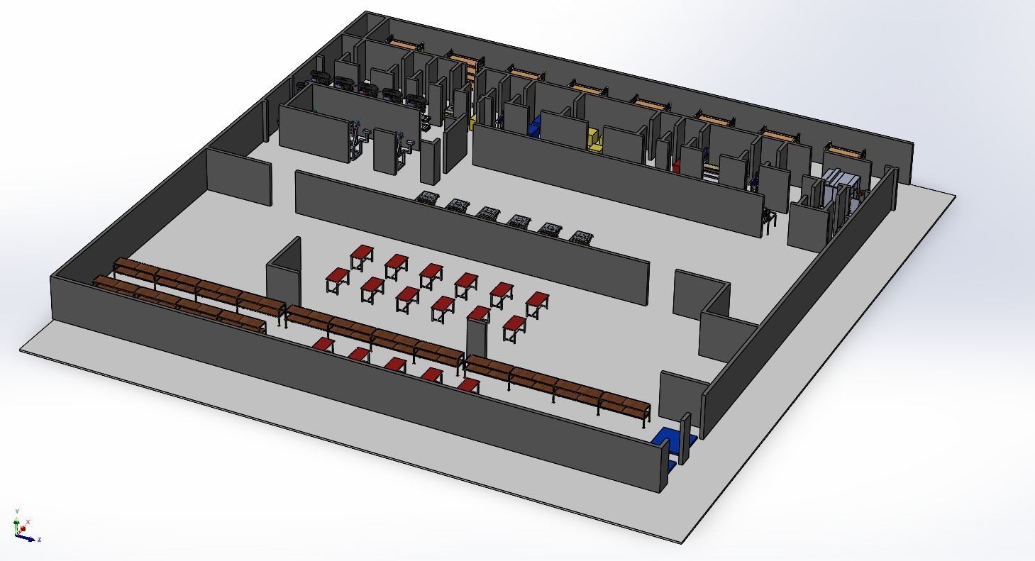 ASSEMBLING WORKSHOP FACTORY INDUSTRIAL FLOOR PLAN PRODUCTION 3D model_14