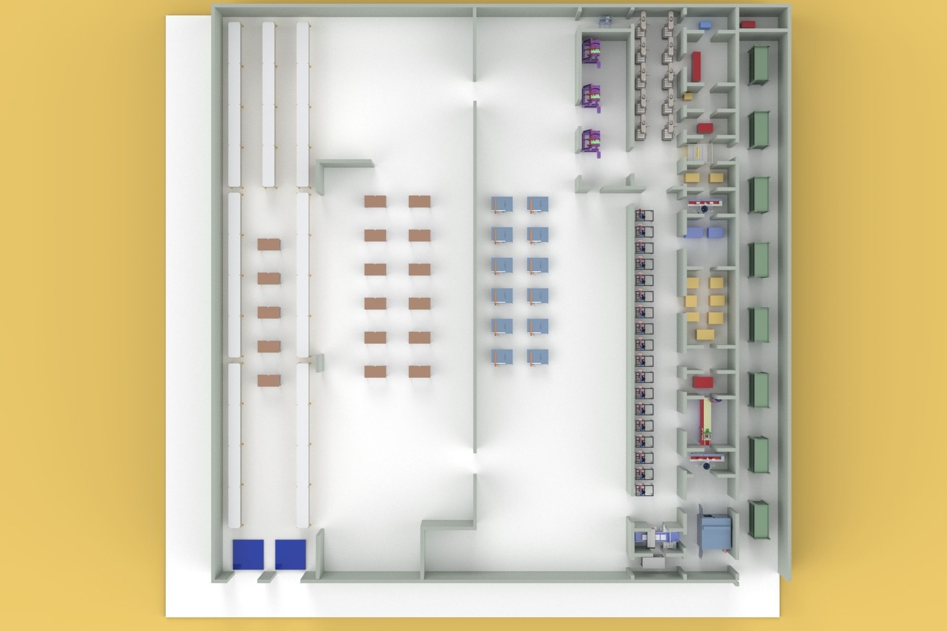 ASSEMBLING WORKSHOP FACTORY INDUSTRIAL FLOOR PLAN PRODUCTION 3D model_8