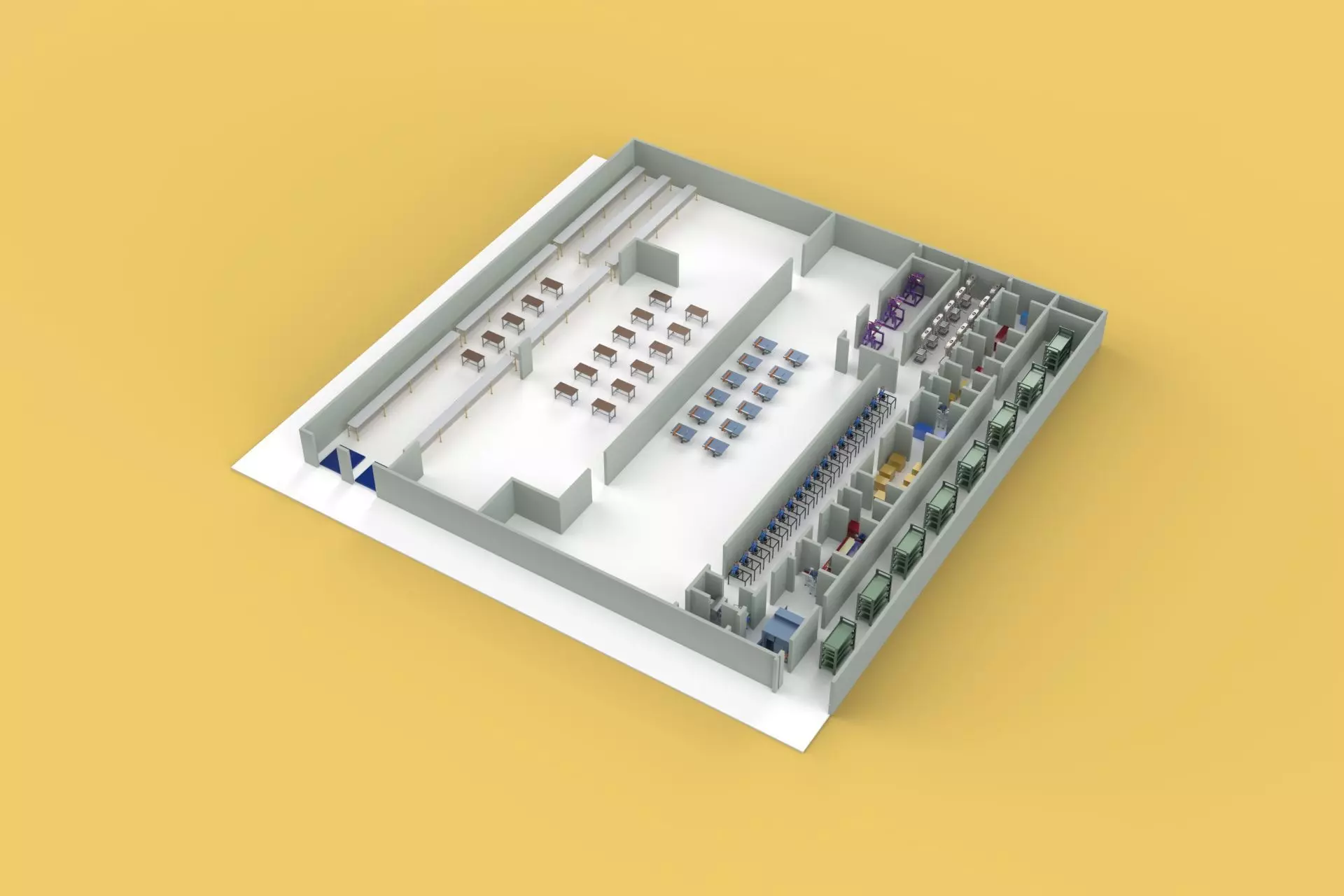ASSEMBLING WORKSHOP FACTORY INDUSTRIAL FLOOR PLAN PRODUCTION 3D model_0