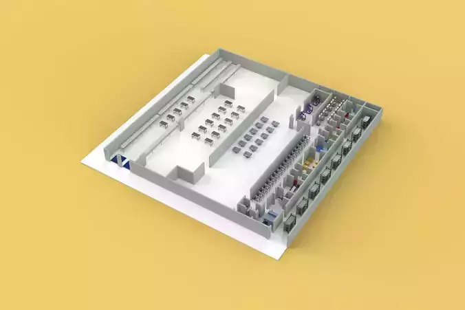 ASSEMBLING WORKSHOP FACTORY INDUSTRIAL FLOOR PLAN PRODUCTION 3D model
