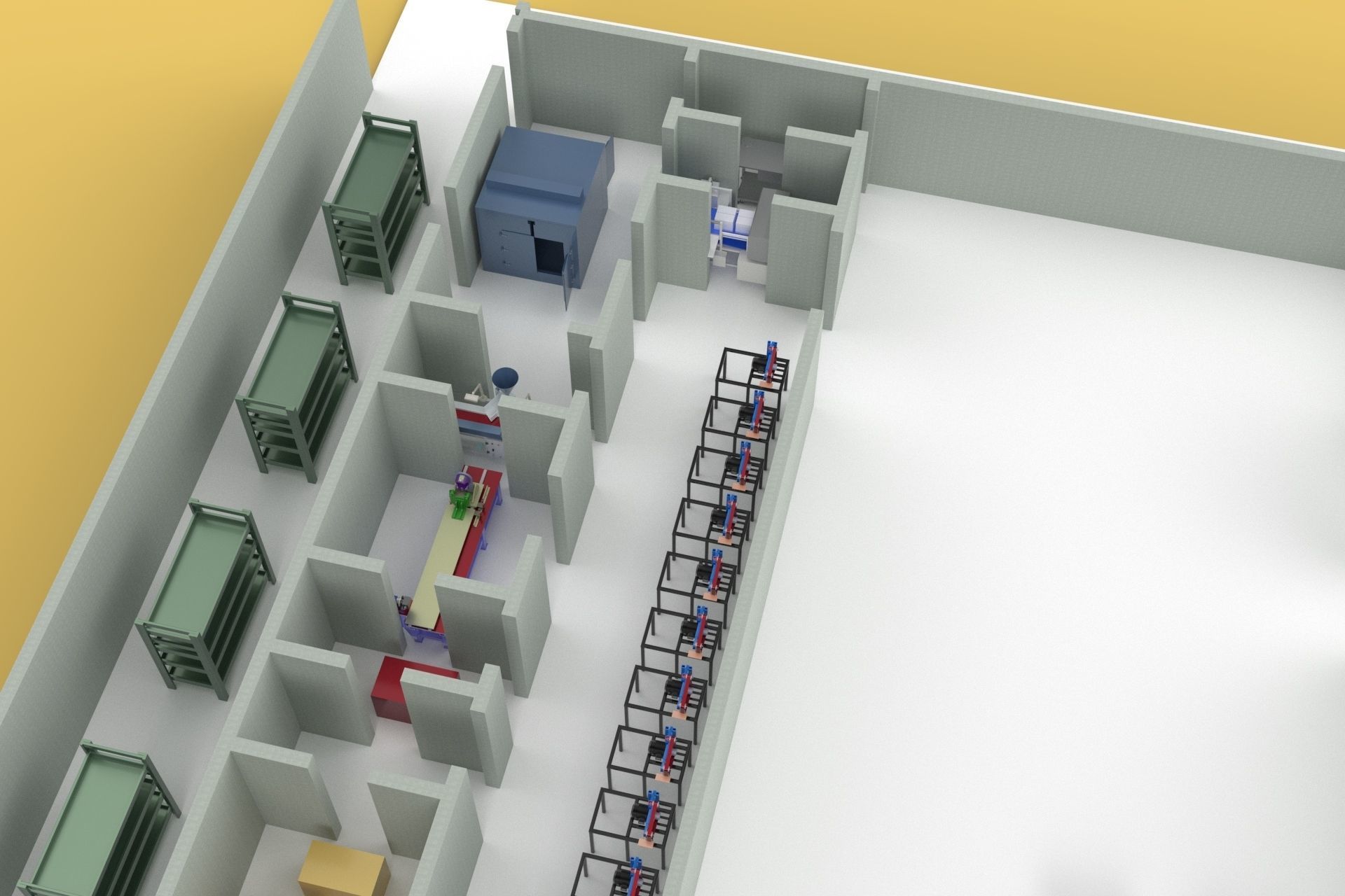 ASSEMBLING WORKSHOP FACTORY INDUSTRIAL FLOOR PLAN PRODUCTION 3D model_2