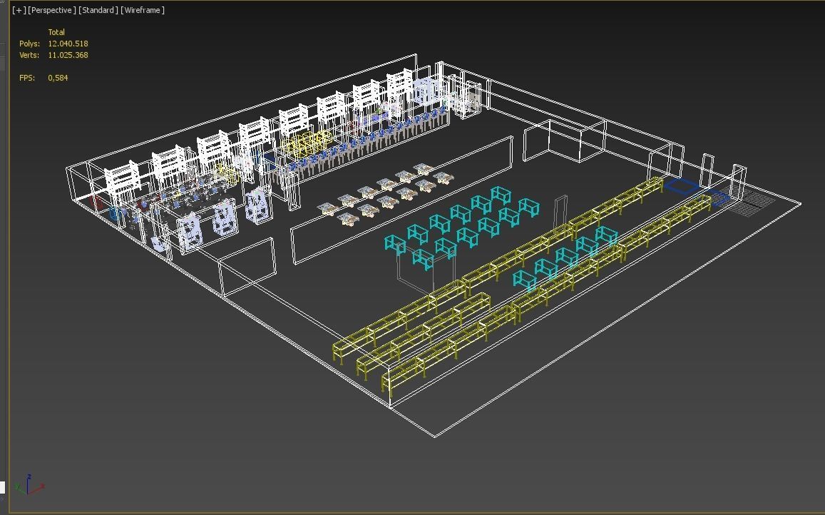 ASSEMBLING WORKSHOP FACTORY INDUSTRIAL FLOOR PLAN PRODUCTION 3D model_13