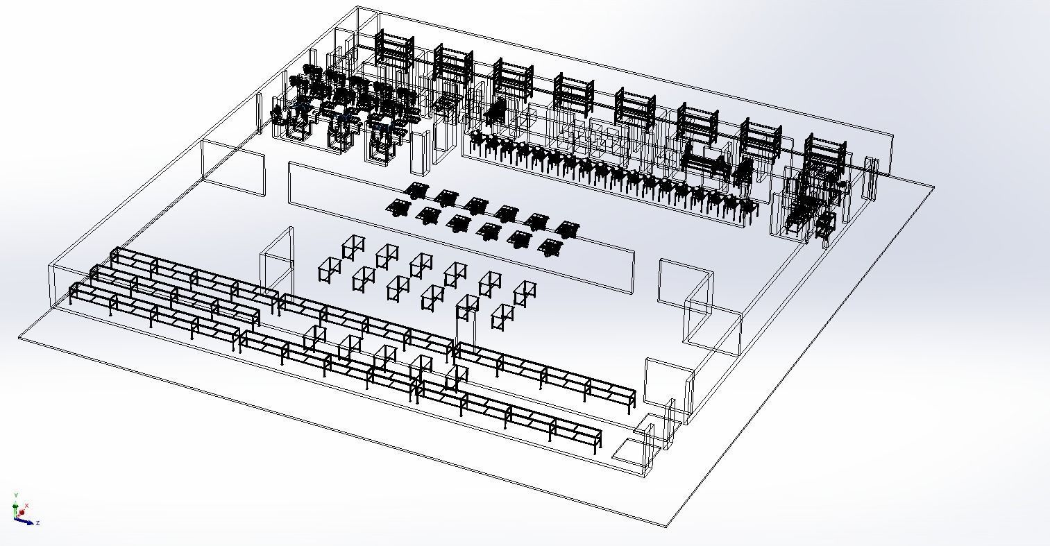 ASSEMBLING WORKSHOP FACTORY INDUSTRIAL FLOOR PLAN PRODUCTION 3D model_15