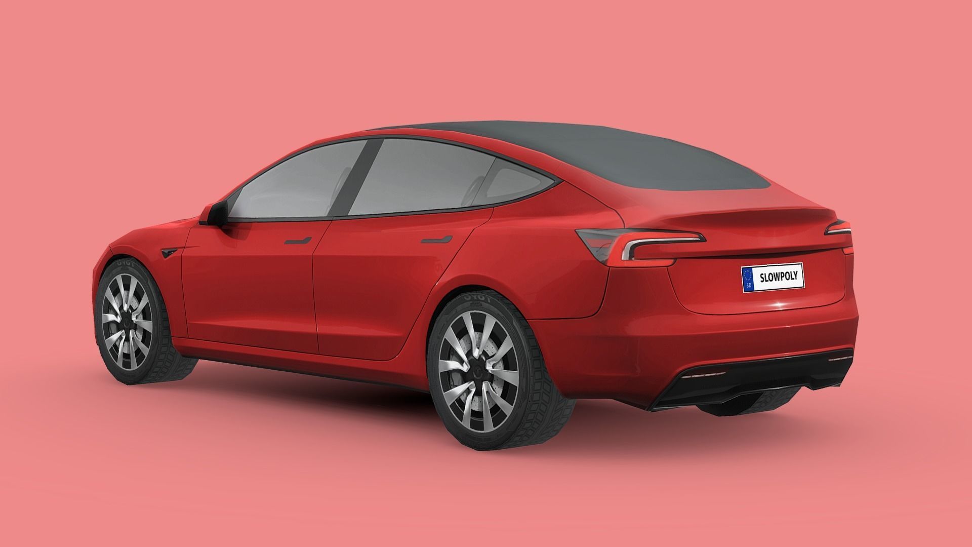 Tesla Model 3 2024 Low-poly 3D model_1