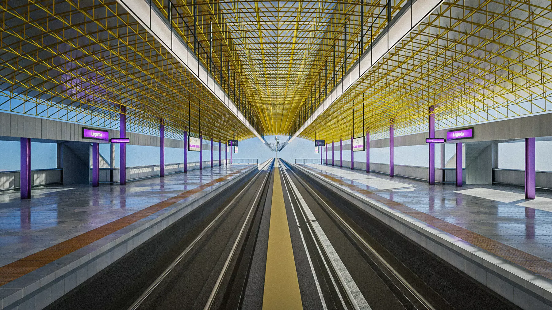 LRT 2 Train Station Low-poly 3D model